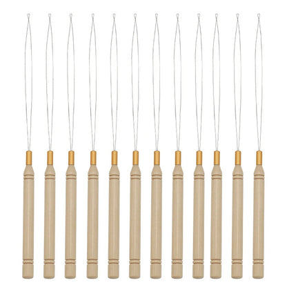 5 pçs ferramentas de extensões de cabelo laço agulha puxando gancho ferramenta agulha threader loop ferramenta para silicone microlink contas micro anel