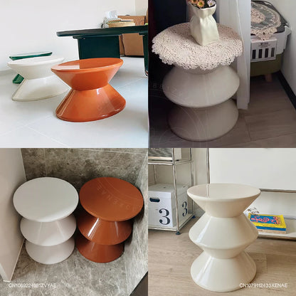 Nordic Stools Ottomans Shoe Changing Stool Small Bench Modern Minimalist Plastic Creative Round Coffee Tables Furniture WHCL+