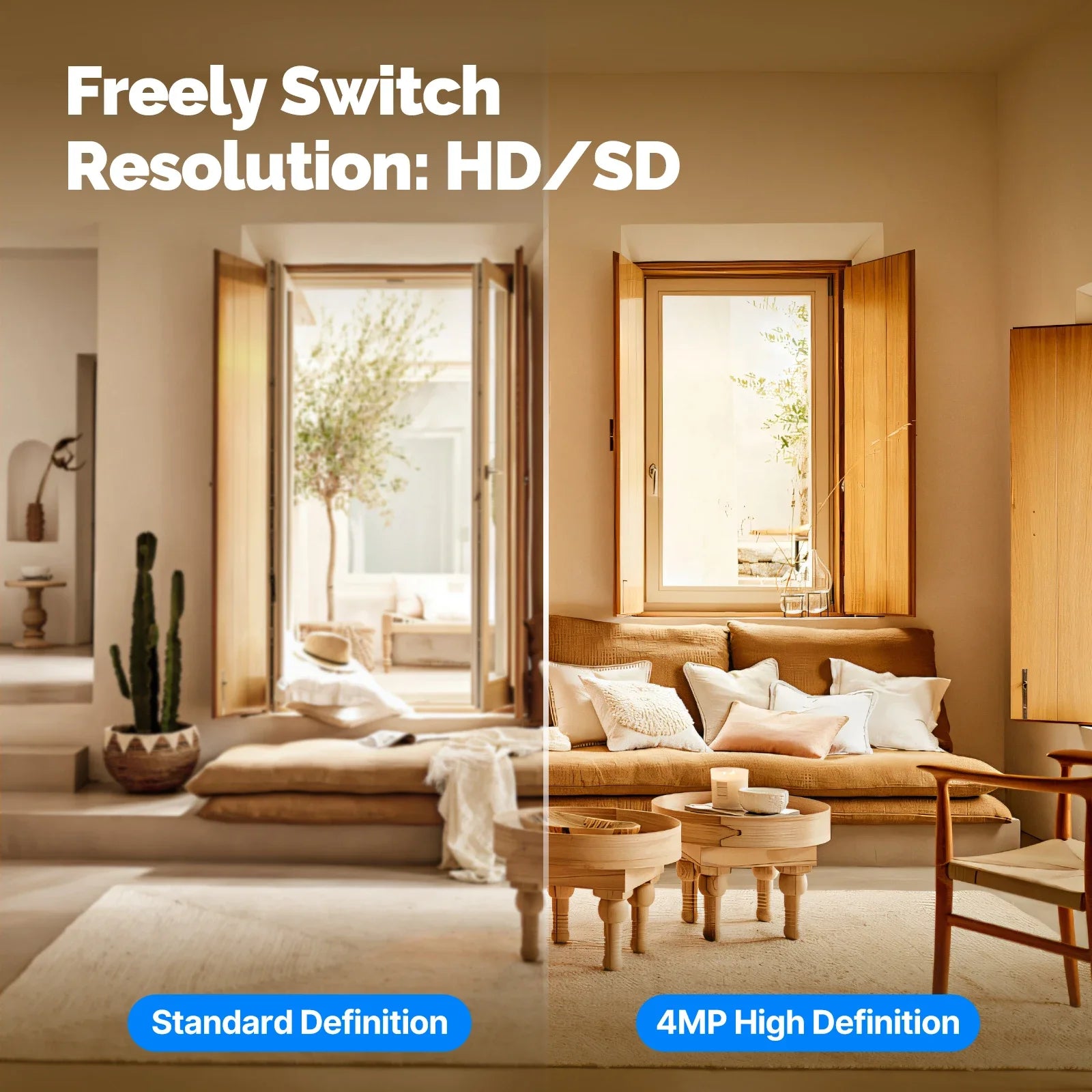 MOESTuya WiFi Indoor Pan/Tilt Smart Security Camera 4MP HD Infrared Night Vision Motion Sound Detection Panoramic Patrol Monitor