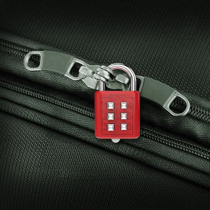 6 Digit Button Combination Password Lock Portable Travel Anti-theft Luggage Backpack Zipper Lock Dormitory Cabinet Padlock