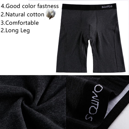 2pcs pack Long Leg Boxer Shorts Men Panties kit Homme Underpants Boxershorts Slip Underwear for Man Cotton Male Sexy Set Box gym
