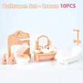 Kawaii Pink Miniature Dollhouse para Crianças, Acessório para Móveis, Brinquedos, Cozinha, Cozinhar Coisas para Menina, Presentes, 10 Itens por Lote, Bonitos, Venda Quente