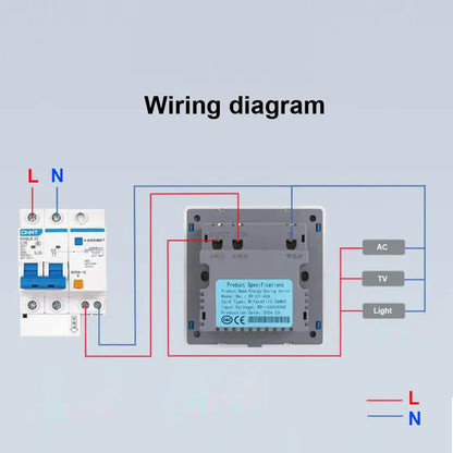 1pcs Hotel Energy Saving Switch IC Card 13.56M 15S Time Delay Wide Voltage 80V-240V 8800W 40A Three Lines