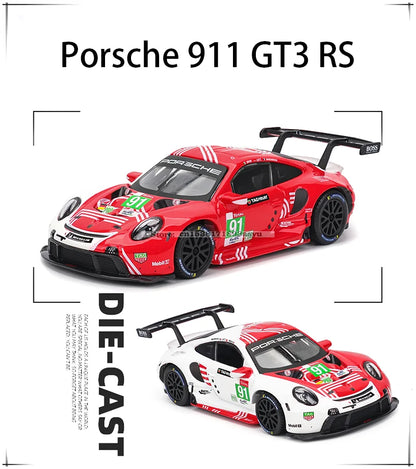 Bburago 1:43 Toyota GR Yaris Porsche Lamborghini SC63 Alloy Luxury Vehicle Diecast Pull Back Cars Model Toy Collection Gift