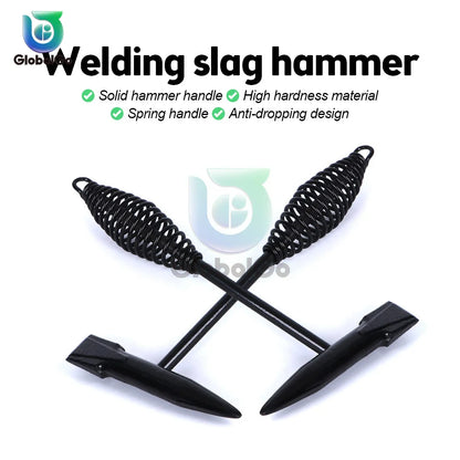 Martillo sólido de acero con alto contenido de carbono, mango de martillo de escoria de soldadura, mango de resorte, martillo soldador para eliminar escoria de soldadura