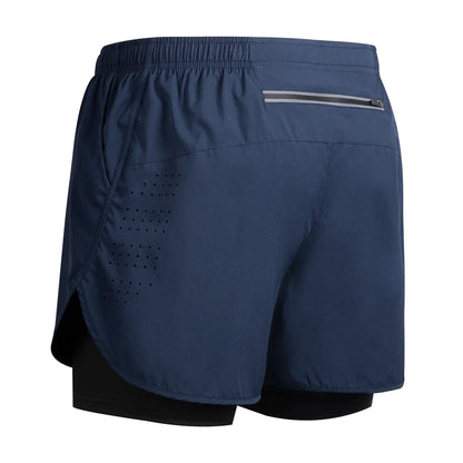 2025 New Men's Running Shorts Fitness Quick-drying Double Layer Shorts Men Workout Training sweatpants Bodybuilding Short Pants