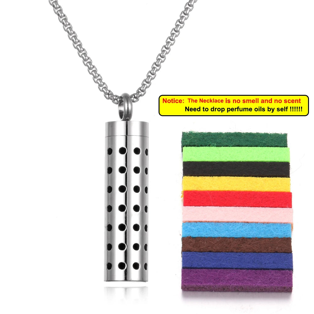 Stainless Steel Aromatherapy Necklace Diffuser Pendant Aroma Diffuser Locket Perfume Essential Oil Diffuser Pendant Necklace