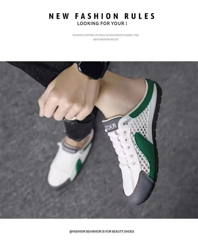 2025 Summer New Half Carrier Men's Shoes Soft Sole Casual Comfortable Sneakers Men's Slip-on Beanie Shoes sneakers for men