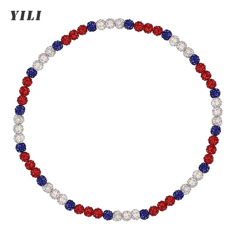 Bling Baseball Necklace for Men Rhinestone Beaded Ball Necklace Baseball Players Lovers Inspired Jewelry