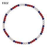 Bling Baseball Necklace for Men Rhinestone Beaded Ball Necklace Baseball Players Lovers Inspired Jewelry