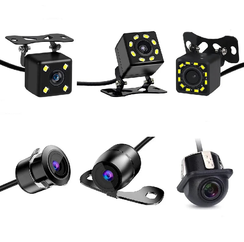 Câmera de ré automotiva à prova d'água 12V Amplo ângulo Visão noturna Estacionamento reverso CCD LED Monitor de ré universal