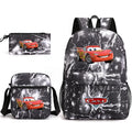 3pcs Disney Pixar Cars Lightning McQueen Students Backpacks Schoolbags Pencil Case Shoulder Bags Boys Girls School Bags Sets