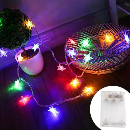 Guirnalda de luces LED para exteriores, cadena de luces con forma de estrella, luces de hadas, luces para fiestas, hogar, boda, jardín, decoración navideña