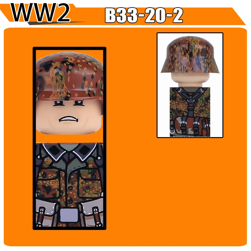 WW2 Military Soldier Figures Building Blocks Soviet British Army German Camouflage Warrior Infantry Accessories Bricks Toys Gift