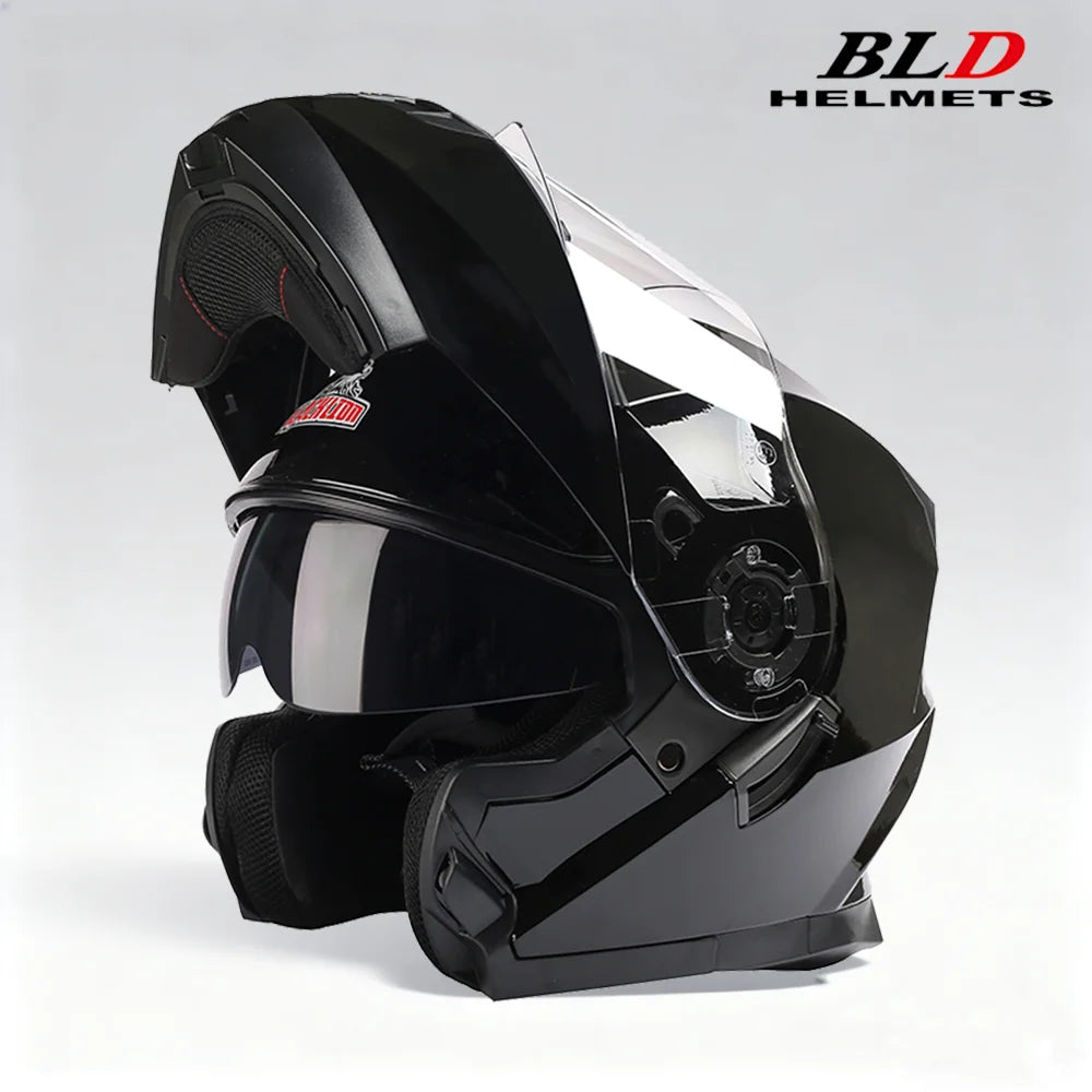 BLD Modular Motorcycle Full Face Helmet ECE Flip-up Double Anti-Fog Visor Purple Bird Sport Design In Stock Adult Men and Women