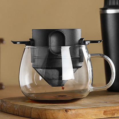 Filtro de café portátil de acero inoxidable 304, soporte para café y té, taza reutilizable, juego de taza de té con gotero, cafetera, utensilios de café