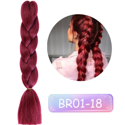 Lupu 24 "extensões de cabelo sintético longo ombre trança para mulheres preto roxo rosa azul loiro jumbo tranças suporte atacado