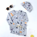 2025 Summer Baby Boys Swimsuit Long Sleeves One Piece Swimwear for Kids Toddler Cartoon UPF50+ Rash Guards Infant Bathing Sui