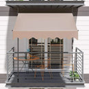 Awning Balcony Patio Retractable Awning UV50+ Sun Shade Awning Clamp Garden Sun Protection with Hand Crank Without Drilling