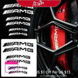 1set Car Goods Brake Caliper Badge Sticker Decoration Sticker Decal For Mercedes Benz B/C/E/S Class A Class C200L GLC GLK CLA
