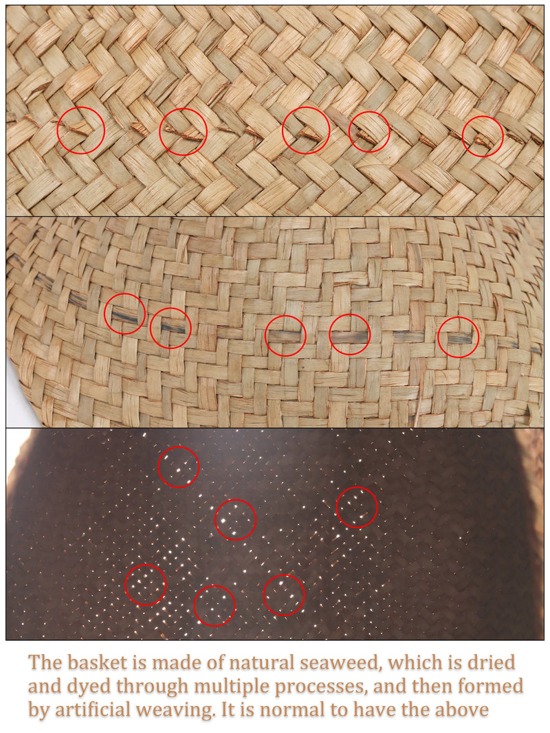 Storage Baskets Straw Wicker Rattan Hanging Flowerpot Seagrass Folding Laundry Clthoes Baskets Garden Plant Basket Home Decor