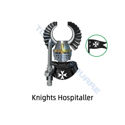 The Medieval Teutonic Knights Templar Holy Sepulchre Hospitaller War Horse Model Blocks MOC Bricks Set Gifts Toys G0128
