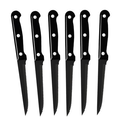 30pcs Black Dinnerware Set Stainless Steel Steak Knife Fork Coffee Spoon Teaspoon Flatware Dishwasher Safe Kitchen Tableware Set