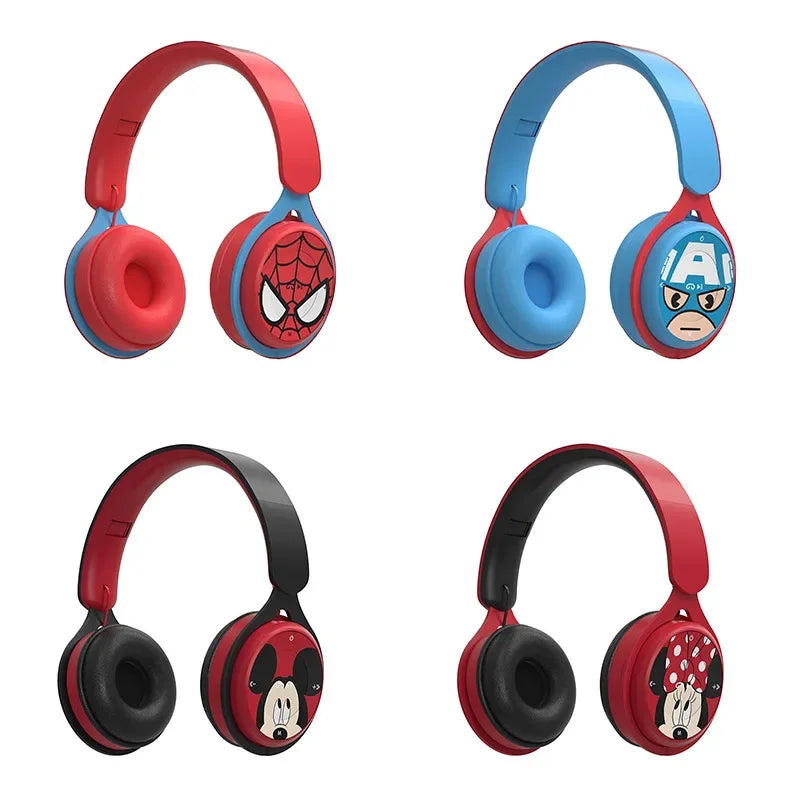 Auriculares inalámbricos Bluetooth Disney Marvel Y08 plegables con sonido envolvente HIFI para ordenador portátil, para niños, dibujos animados de anime