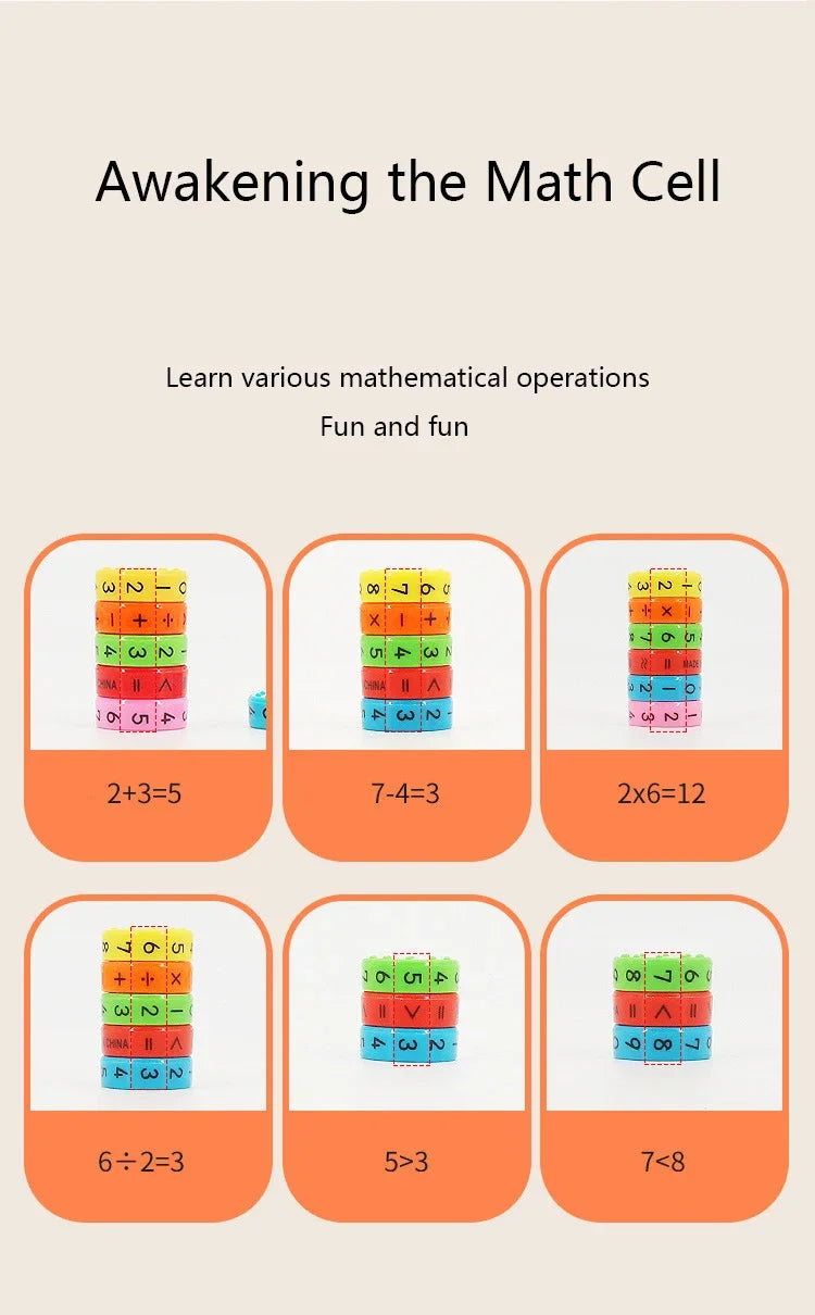 Children's Creative Magnetic Math Tesseract Toy Arithmetic Intelligence Early Education Toys Add Subtract Multiply Divide Toy
