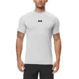 Compression Quick-Dry Breathable T-Shirt Men's Sport Short Shirt Gym Fitness Bodybuilding Workout Top Fashion Turtleneck Clothing