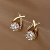 Elegant Cross Earrings for Women, Crystal Rings, Fishtail Jewelry, Lady's Gifts, Korean Style, Fashion