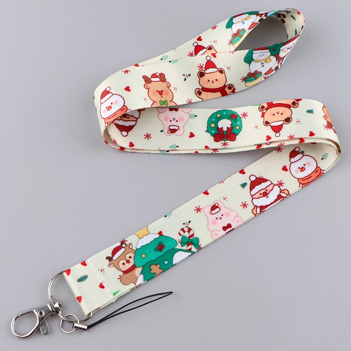 Christmas Lanyard Santa Claus Neck Strap for Key ID Card Cellphone Straps Badge Holder DIY Hanging Rope Neckband Accessories