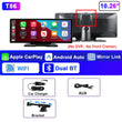 Srnubi 10.26" Dash Cam Rearview Wireless Carplay & Android Auto 4K DVR Navigation Player Dual Lens Recorder Dashboard WIFI 5.0BT