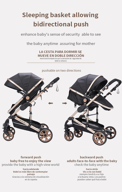 Cochecitos 3 en 1, cochecito de bebé, asiento de coche, cochecito de viaje, cochecito para recién nacidos, paisaje alto, artículos para madres, niños y bebés.