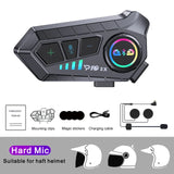 Auricular de capacete intercomunicador sem fio, fone de ouvido Bluetooth à prova d'água, chamada handsfree, 300m, 2000mAh