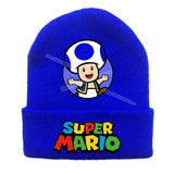 Super Mario Bros Knitted Cap Headgear Game Figure Winter Woolen Hat Cartoon Skullies Beanies Boys Girls Bonnet Birthday Gifts