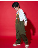 Boys Hip Hop Loose Overalls Girls K-pop Cargo Pants Kids Dungaree Joggers Children Jumpsuit Street Dance Romper Teen Streetwear