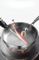 High-end titanium pan, household uncoated steak frying pan, titanium alloy non-stick pan, gas stove with titanium pan