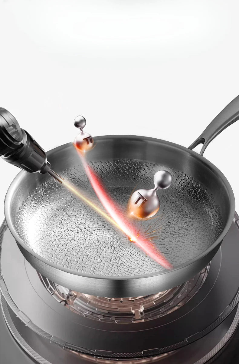High-end titanium pan, household uncoated steak frying pan, titanium alloy non-stick pan, gas stove with titanium pan