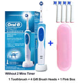 Cepillo de dientes eléctrico Oral B 2D, giratorio, con vibración, recargable, cerdas de acción cruzada, cuidado bucal, 4 cabezales de regalo gratis