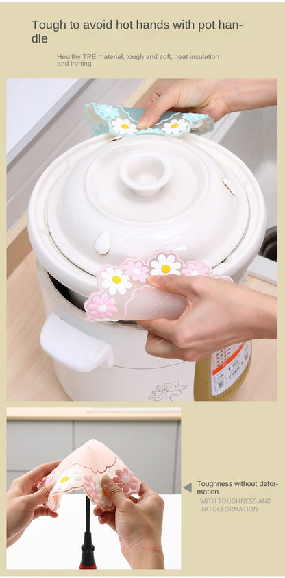 Round Daisy Heat Resistant Silicone Mat  Cup Coasters Insulation Non Slip Pot Holder Thicken Table Placemat Kitchen Accessories