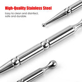 Acupuncture Pen Stainless Steel Deep Tissue Massager Dual Head Facial Reflexology Acupressure Bar for Full Body Meridian Massage