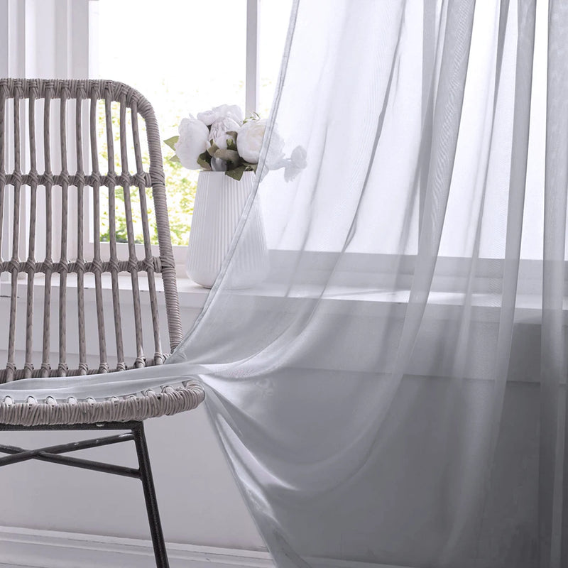 Sheer Curtains for Bedroom Windows Casual Solid White Yarn Tulle Curtain for Nursery/Living Room Kitchen Window Treatments