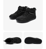HOBIBEAR Kids Mid-Barefoot Shoes Big/Kid Wide Toe Box Zero Drop Artificial Leather Hook-Loop Outdoor Boots
