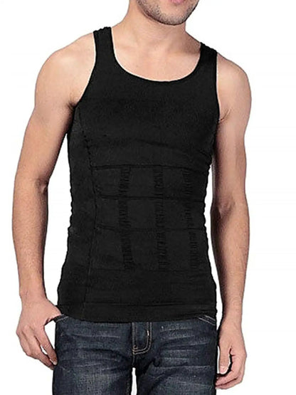 Men Slimming Elastic Body Shapewear Vest Tight Skinny Shirt Fitness Waist Compression Control Abdomen Breathable Sport Vest