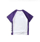 2022 Summer Korean Style Children T-Shirts Fashion Splicing Letter Design Kids Short Sleeve Tops Pure Cotton Children's Clothes