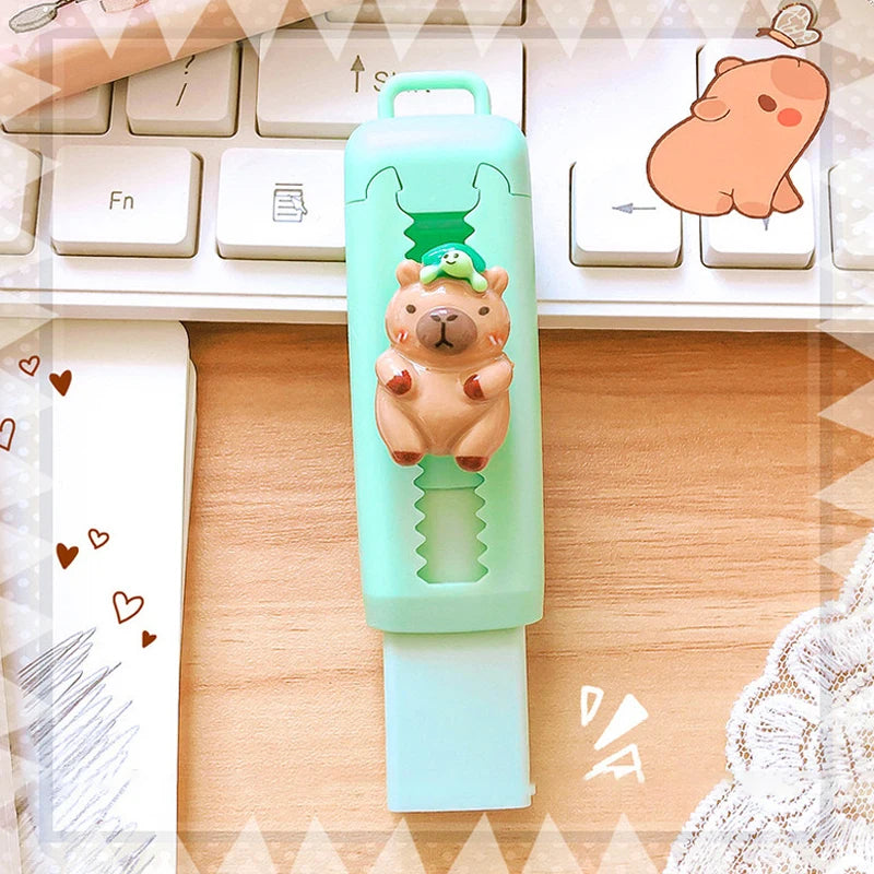 Kawaii Push Pull Capybara Eraser Soft School Supplies Clean Mess Free Stationary Office Student Rubber Eraser For Kids Gift