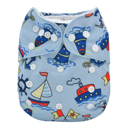 Pañal de tela reutilizable ALVABABY para bebé, lavable, de 3 a 15 kg, con 1 inserto de microfibra.