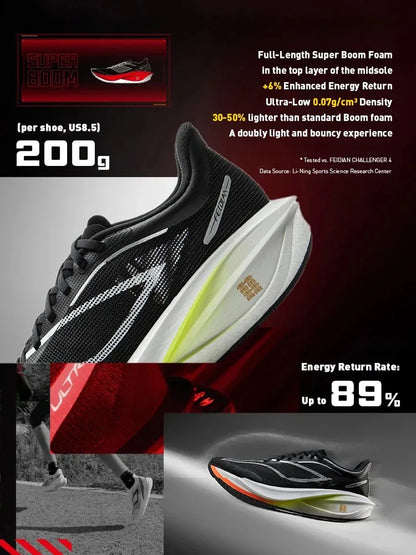 Li-Ning Men's FEIDIAN 5 CHALLENGER Racing Running Shoes SUPER BOOM Cushion CARBON-FIBER PLATE LiNing Competitive Sneaker ARMV001