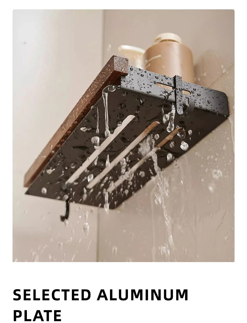 Estantes de baño para inodoro de nogal con trípode. No requiere perforación. Estilo nórdico. Madera maciza pura, resistente al agua y a la humedad.